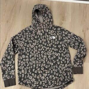 The North Face Black and Cream Patterned Hoodie